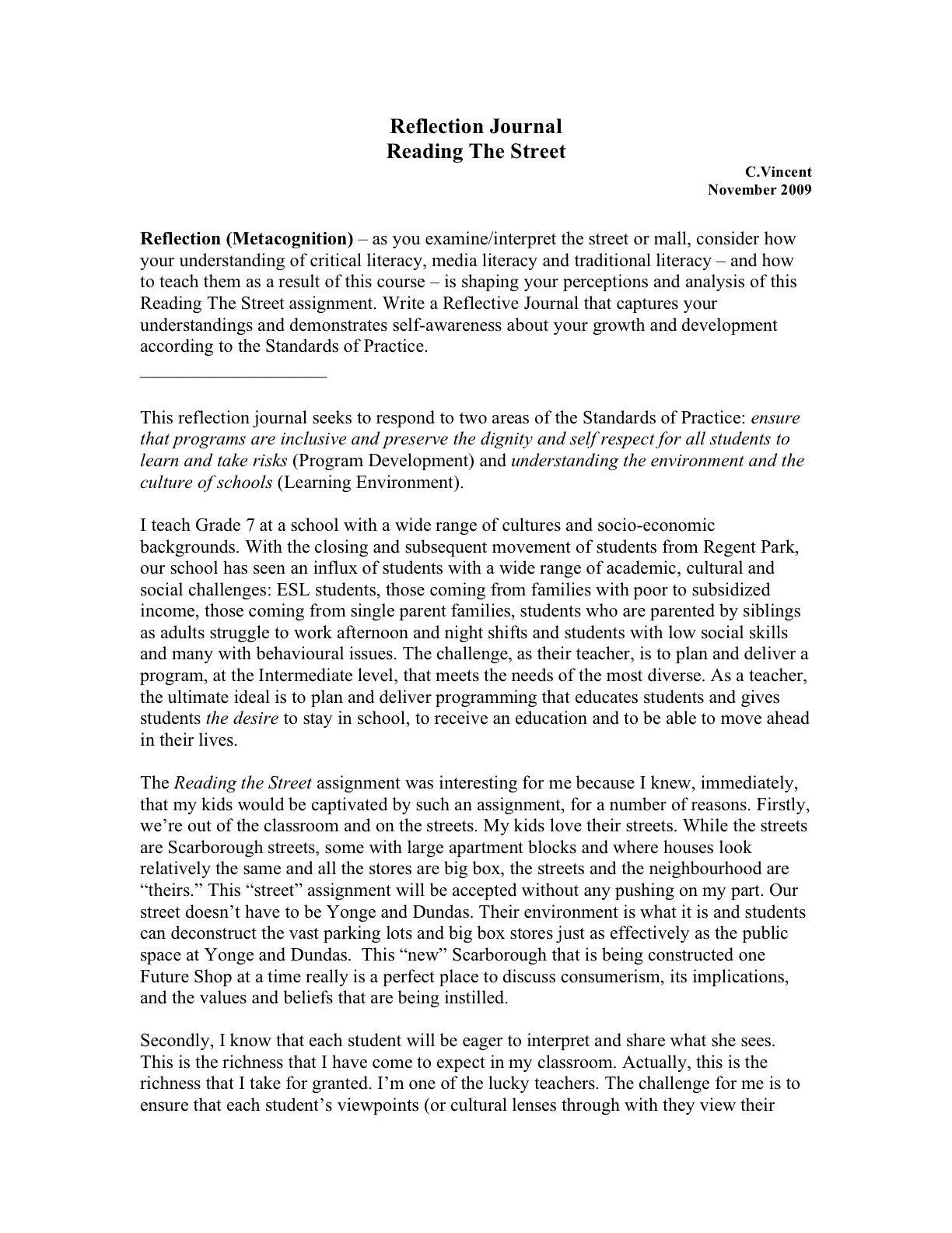 Reflective Essays - University Center for Writing-based